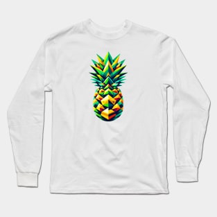 Tropical Pineapple Geometry: Vivid Mosaic Art Long Sleeve T-Shirt